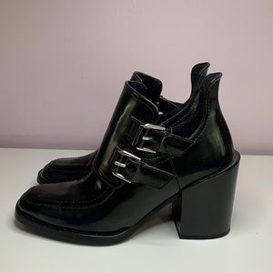 Black Booties with buckles and thick heel